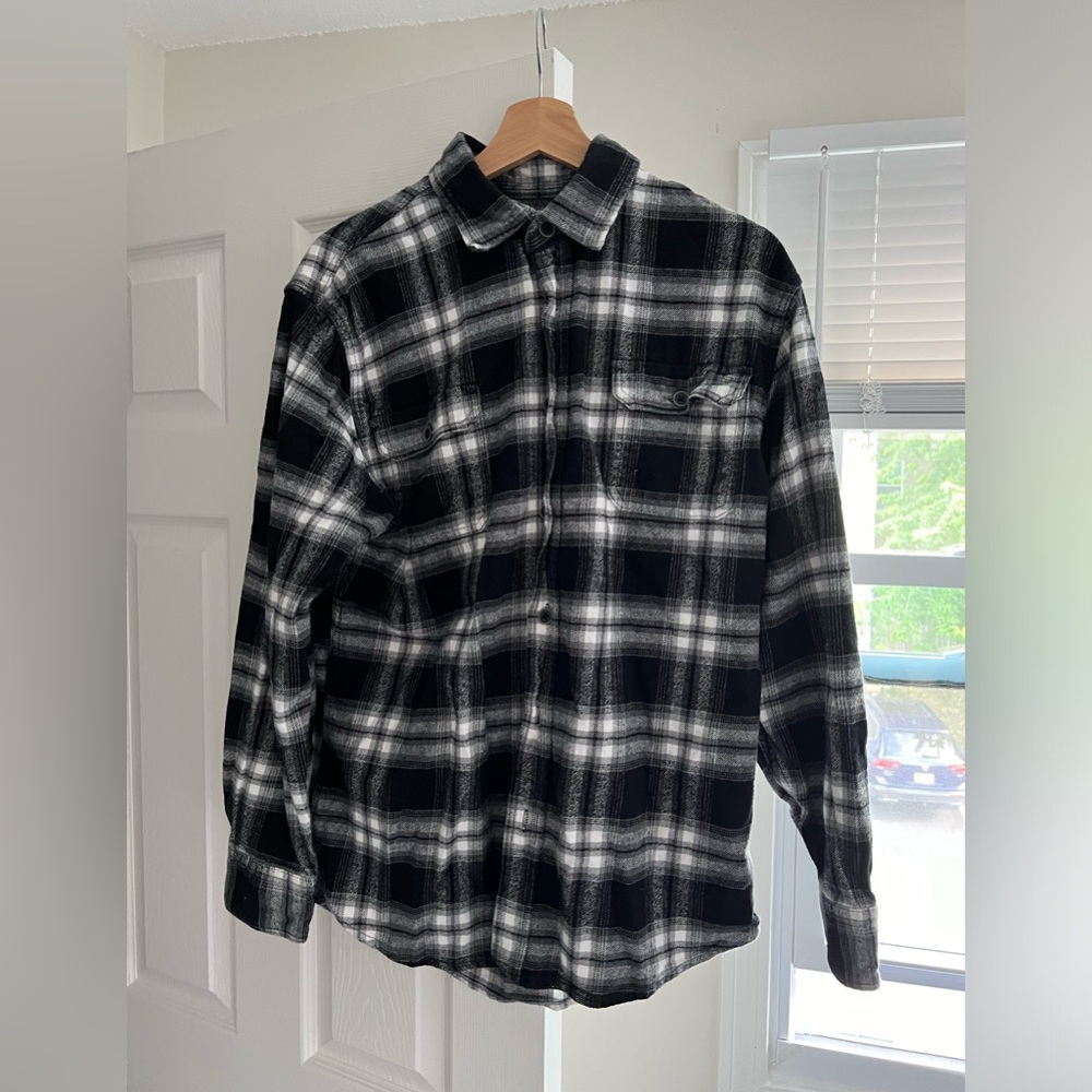 JACHS Black and white flannel shirt
